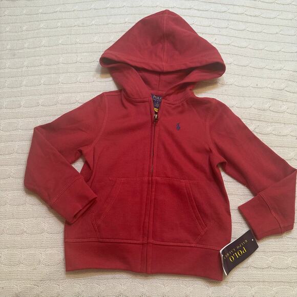 NEW Polo Ralph Lauren Classics II Red Hoodie sz 4 Full Zip Hoodie - Picture 2 of 7